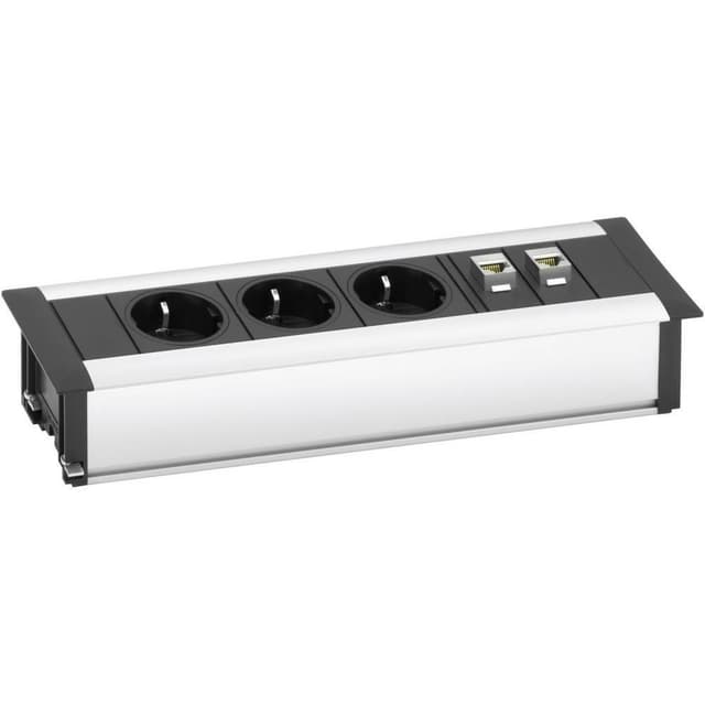 EVOline 159610001000 Grenuttag 3x Aluminium, Svart