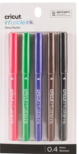 Cricut Basic Infusible Ink penner med fin tupp 0,4 (5-pakning)