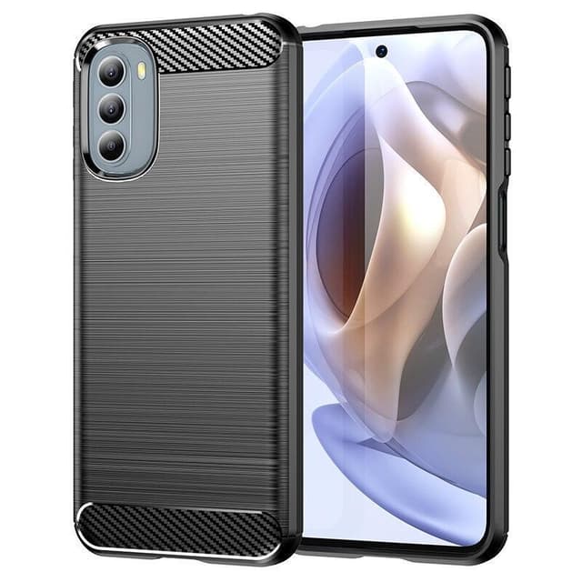 SKALO Moto G51 Armor Carbon Stødsikker TPU-cover - Sort