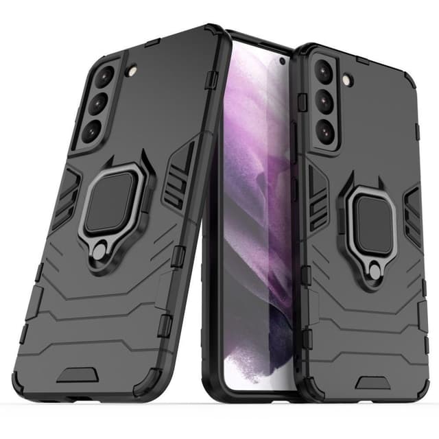 SKALO Samsung S22+ Armor Hybridi metallirengas kuori - Musta - Musta