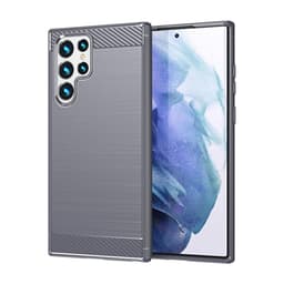 SKALO Samsung S22 Ultra Armor Carbon Iskunkestävä TPU suojakuori - Harmaa