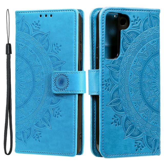 SKALO Samsung S22 Mandala lompakkokotelo - Sininen