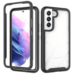 SKALO Samsung S22 Iskunkestävä Clear Hybridi Suojakuori - Musta