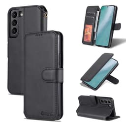 SKALO Samsung S22+ AZNS Premium Cut lompakkokotelo - Musta