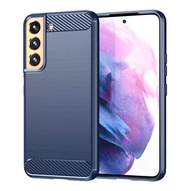 SKALO Samsung S22 Armor Carbon Stöttåligt TPU-skal - Blå