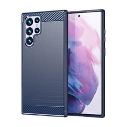 SKALO Samsung S22 Ultra Armor Carbon Stöttåligt TPU-skal - Blå