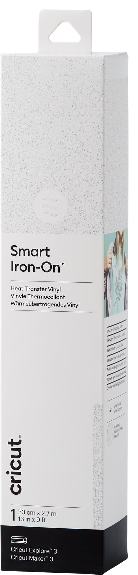 Cricut Smart Iron-On glitterark 33x273 (vitt glitter)
