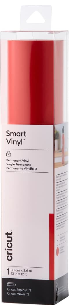 Cricut Smart Vinyl Permanent vinylark 33 x 366 cm (rød)
