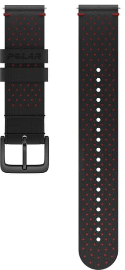 POLAR Leather klockarmband 20mm M/L (black/red)