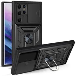SKALO Samsung S22 Ultra Armor hybridi metallirengas kameran liukusäädin - - Musta