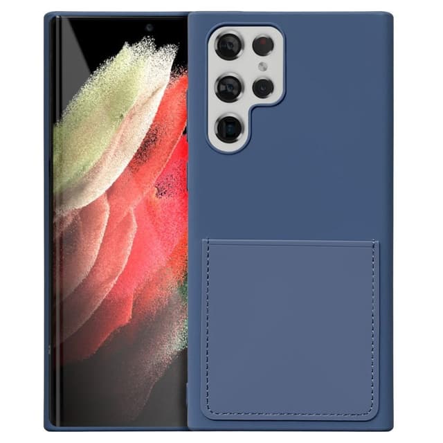 SKALO Samsung S22 Ultra Ultraohut kortinhaltija TPU suojakuori - Sininen