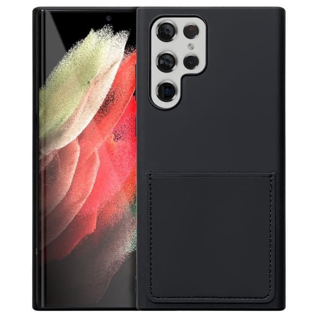 SKALO Samsung S22 Ultra Ultratynde kortholdere TPU-cover - Sort