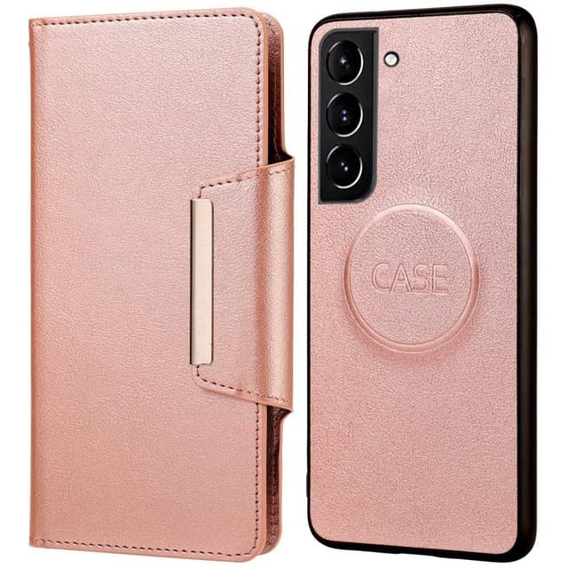 SKALO Samsung S22+ DOLIZMA 2 i 1 magnetisk pungetui - Rosa guld - Rosa guld