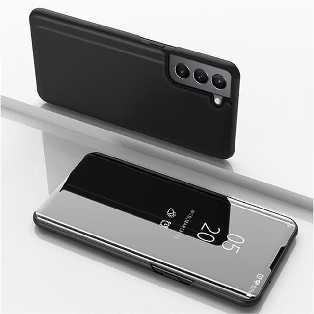 SKALO Samsung S22 Clear View Mirror Lompakko - Musta