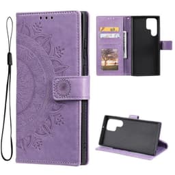 SKALO Samsung S22 Ultra Mandala Flip Cover - Lilla