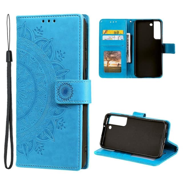 SKALO Samsung S22+ Mandala Flip Cover - Blå - Blå