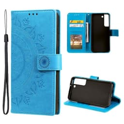 SKALO Samsung S22+ Mandala lompakkokotelo - Sininen - Sininen