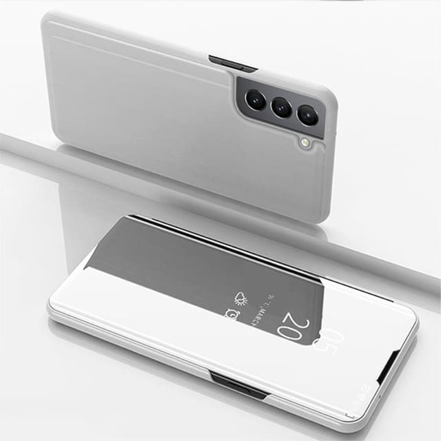 SKALO Samsung S22+ Clear View Spegel fodral - Silver