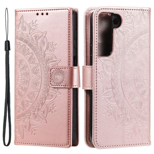 SKALO Samsung S22 Mandala Flip Cover - Rosa guld