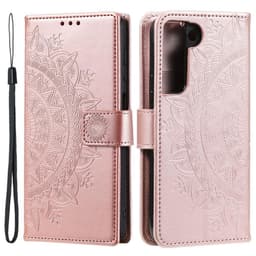 SKALO Samsung S22 Mandala lompakkokotelo - Ruusukulta