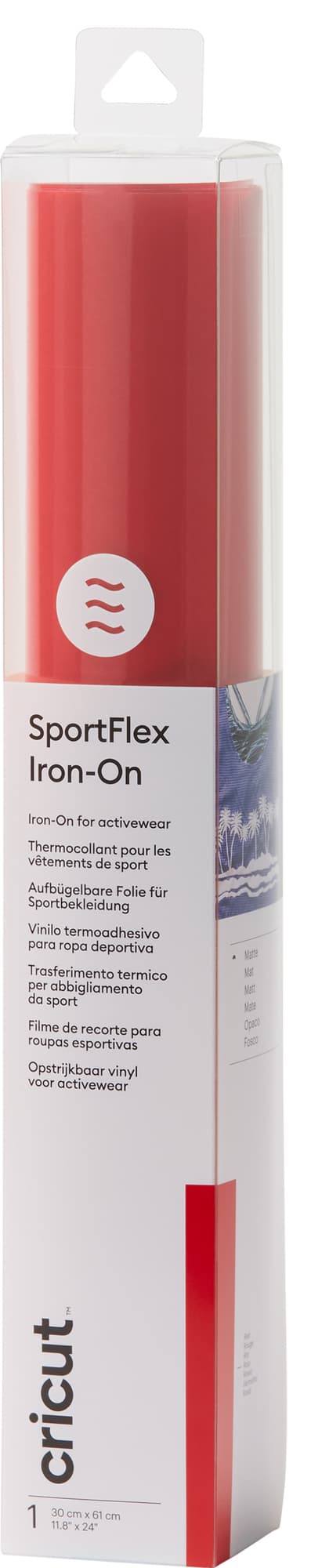 Cricut SportFlex Iron-On strykeark 30x60cm (rød)