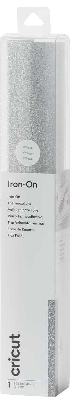 Cricut Iron-On Glitter ark 30x48 cm (sølvfarvet)