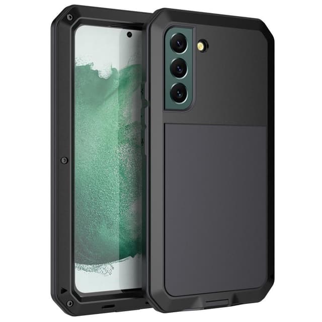 Samsung Galaxy S21 FE Silikon Metall Hybrid Skal härdat glas Antidamm