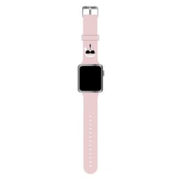 Karl Lagerfeld Apple Watch 42/44/45mm/Apple Watch Ultra Ranneke Iconic Karl Vaaleanpunainen
