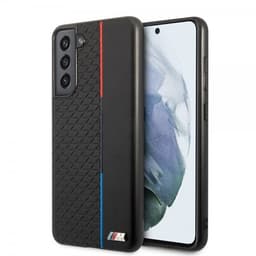 BMW Samsung Galaxy S21 FE Kuori Triangle Pattern & Tricolor Stripe Musta