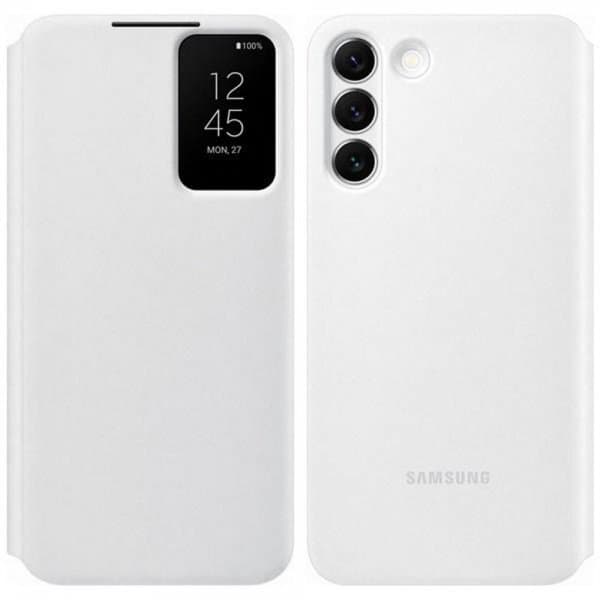Samsung Original Galaxy S22 Fodral Smart Clear View Cover Vit