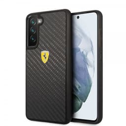 Ferrari Samsung Galaxy S21 FE Kuori Real Carbon Metal Logo Musta