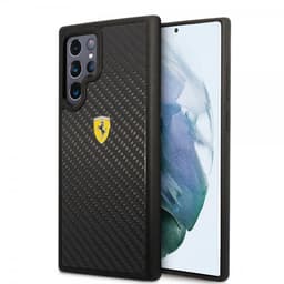 Ferrari Samsung Galaxy S22 Ultra Deksel Real Carbon Metal Logo Svart