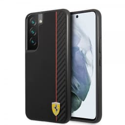 Ferrari Samsung Galaxy S22 Kuori Vertical Stripe Metal Logo  Musta