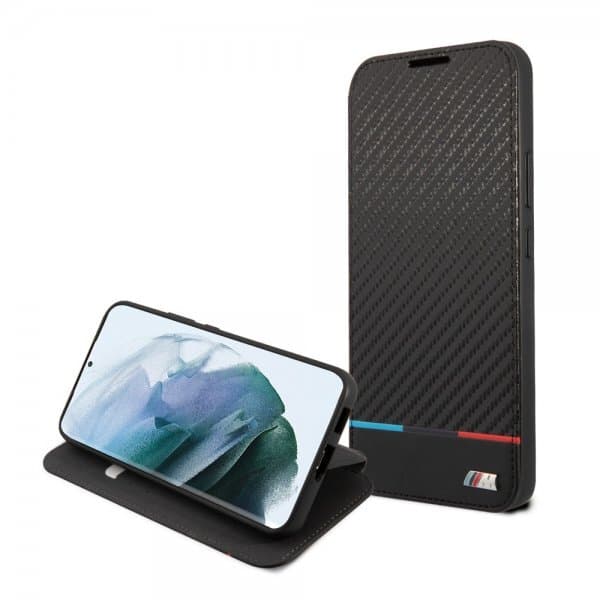 BMW Samsung Galaxy S22 Plus Etui Tricolor Stripe Carbon Sort