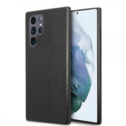 AMG Samsung Galaxy S22 Ultra Cover Leather Stripe Carbon Sort