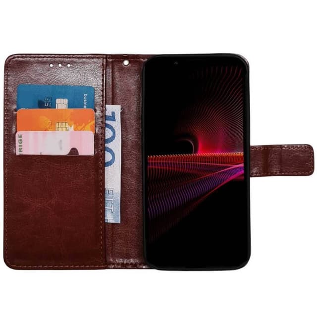 Wallet cover 3-kort Sony Xperia 1 IV - Brun