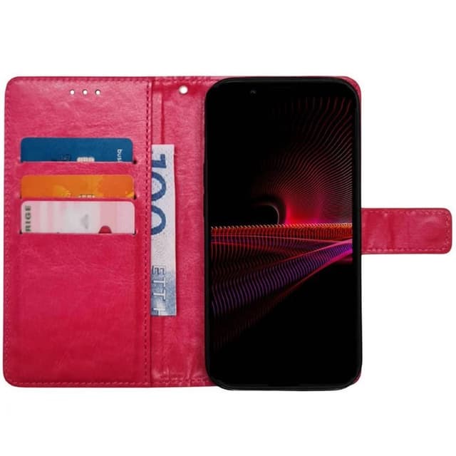 Mobil lommebok 3-kort Sony Xperia 1 IV - Rosa
