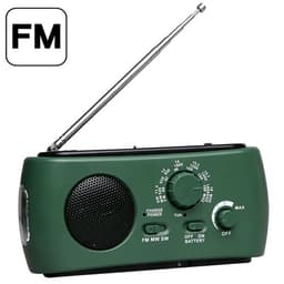 Krankradio / Nødradio / FM-radio med dynamo solpanel og håndsving