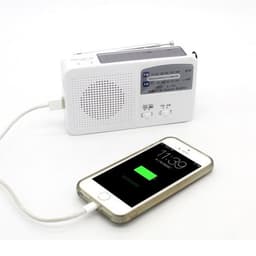 Krankradio / Nødradio med dynamo & håndsving og solcellepanel