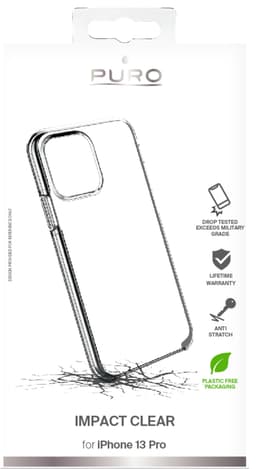 Puro Impact iPhone 13 Pro suojakuori (läpinäkyvä)