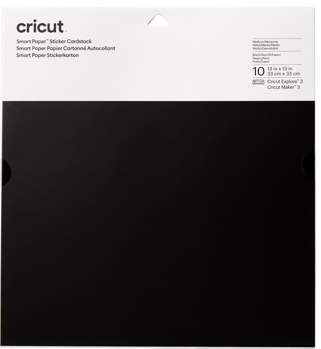 Cricut Smart Sticker klistreark 10-pk. (sort)