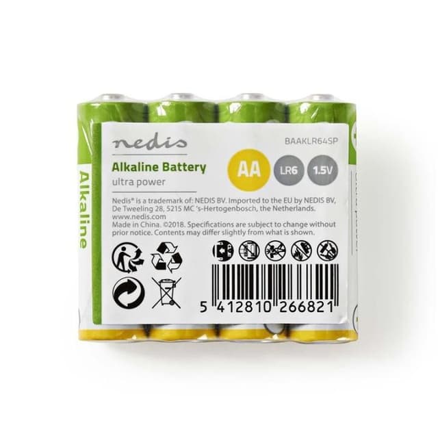 Alkalinebatteri AA | 1,5 V | 4 stk. | Krympepakke
