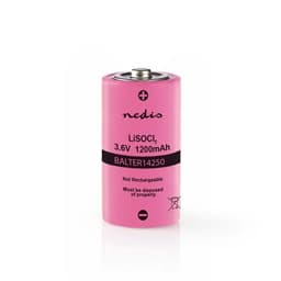 Nedis Lithium tionylklorid Battery ER14250 | 3.6 V DC | Litium Thionyl Klorid | 1200 mAh | 1-Blister | ER14250 | Rosa