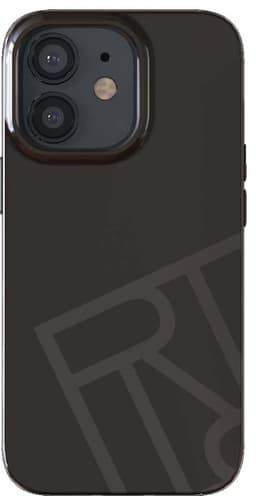 R&F Logo telefondeksel til iPhone 12/12 Pro (sort)