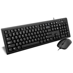 V7 CKU200, Standard, Kabel, USB, QWERTY, Svart, Mus inkluderad