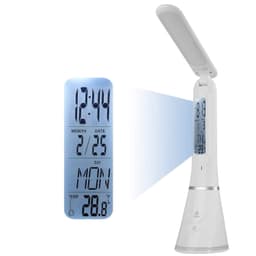 Monitoiminen LED-pöytävalaisin näytöllä ja himmentimellä