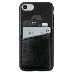 Puro iPhone 6/6S/7/8 Shine skal m/ 2 korthållare svart