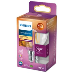 LED E14-kule 25W klar dimbar WarmGlow 250lm