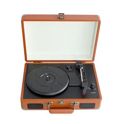 INF Portabel vinylspelare med väska Brun