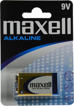 Maxell-akku, 9V / 6LR61, alkaliparisto, 1 kpl